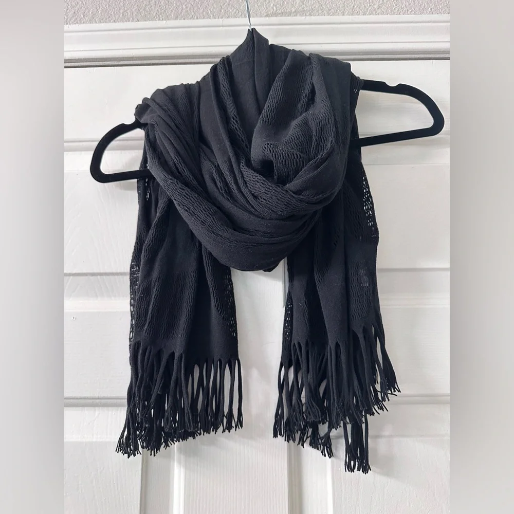 Issey Miyake FÊTE A-POC Inside Cutout Fringe Scarf Rare Avant Garde Mesh Wrap - Picture 9 of 16